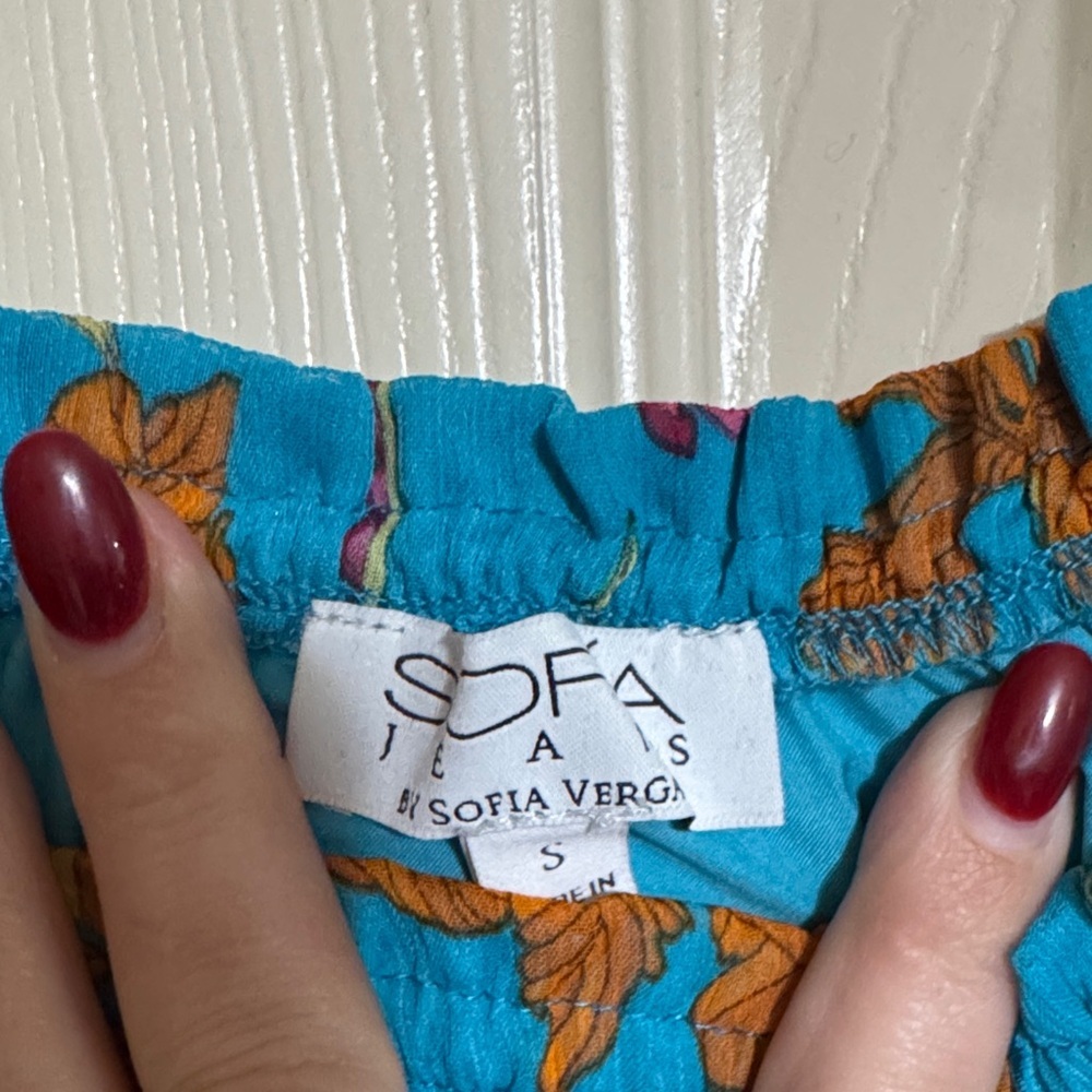 Sofia by Sofia Vergara Blue and Orange Floral Dress size small - Picture 4 of 5